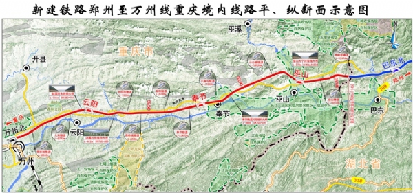 郑万高铁奉节段    奉节段全长约 55.